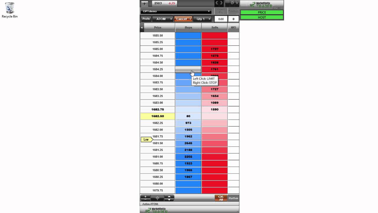 Market Delta Trader – Submitting Orders on the Trading DOM