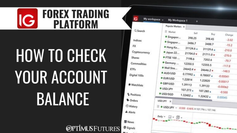 IG Forex Trading Platform – How to Check your Account Balance