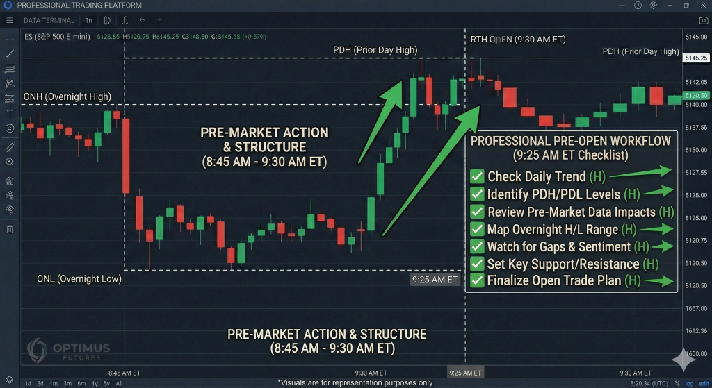 actual pre-market setup