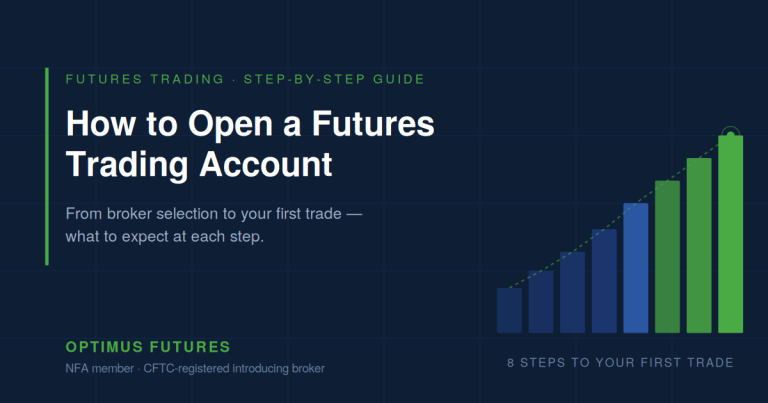 Featured graphic for a step-by-step guide to opening a futures trading account with Optimus Futures.